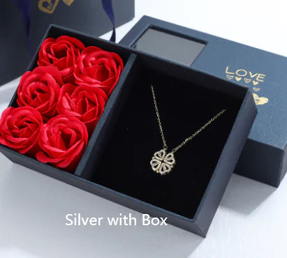 Four-Leaf Clover & Heart Necklace Gift Set - Dainty Gold Jewelry